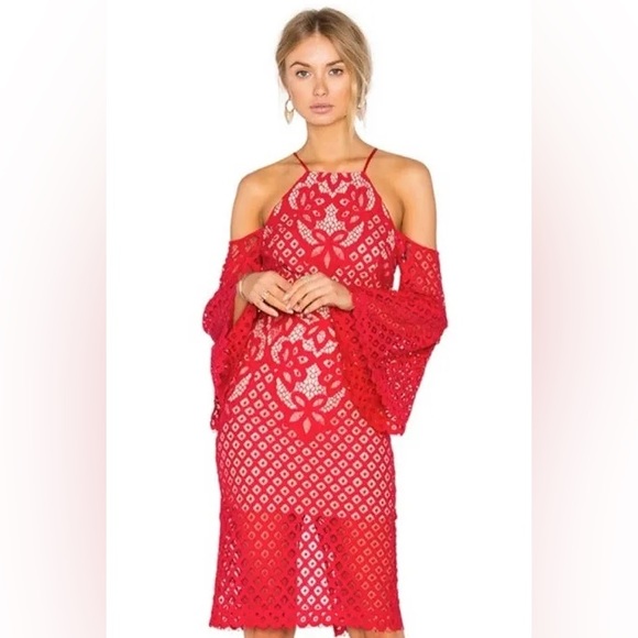 Bardot | Dresses | Bardot Lace Dress With Shoulder Cut Out And Bell Sleeves Color Red Size | Poshmark Bardot | Dresses | Bardot Lace Dress With Shoulder Cut Out And Bell Sleeves Color Red Size | Poshmark